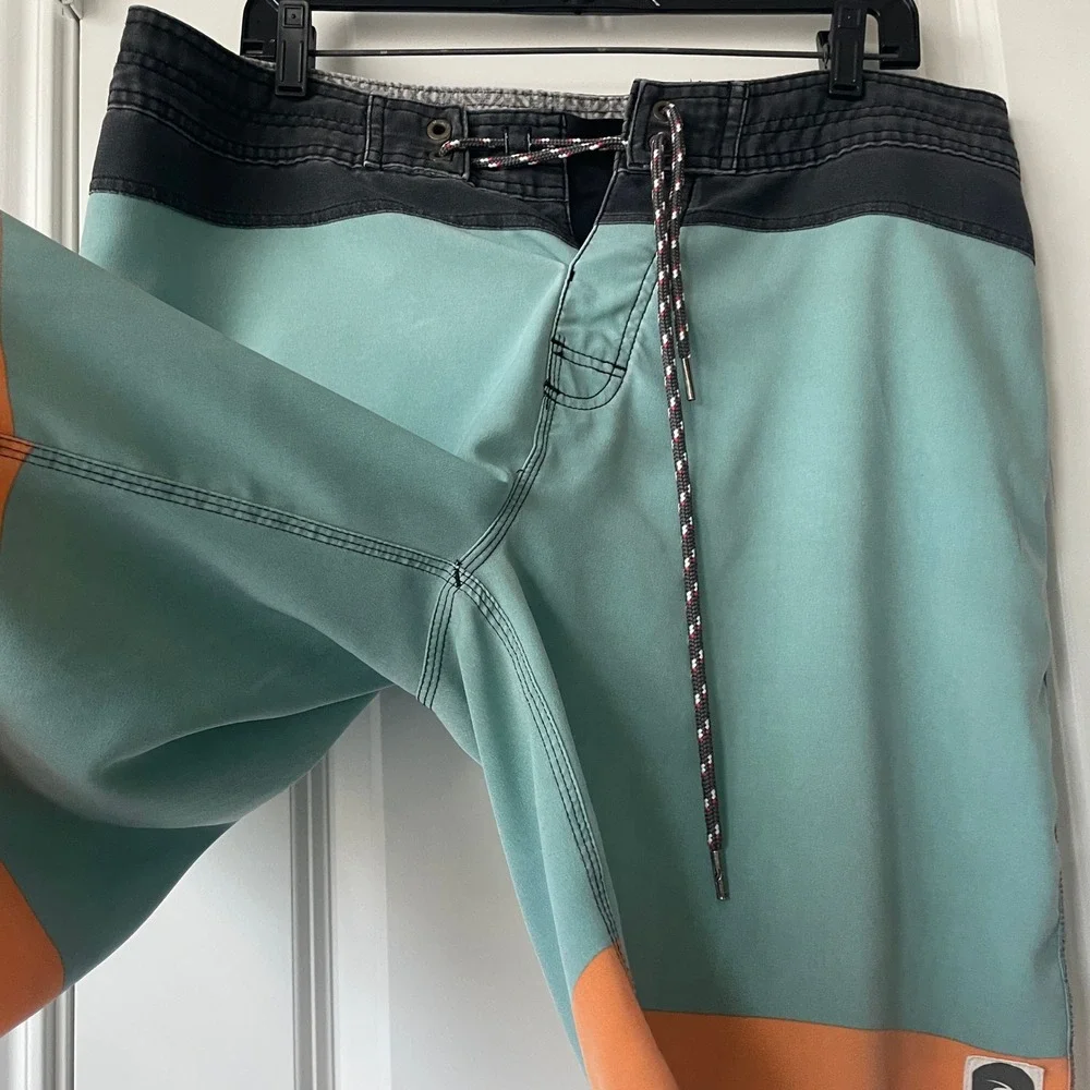 Rip Curl Surf Craft Men's Board Shorts/Swim Size 34 Blue/Gray‎ w/Back Pocket
